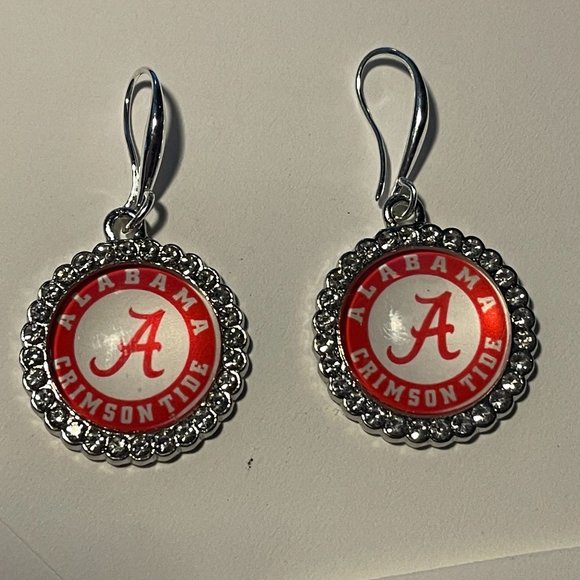 Alabama Crimson Tide NCAA Fashion Dangle Rhinestone Earrings NEW - Picture 2 of 5